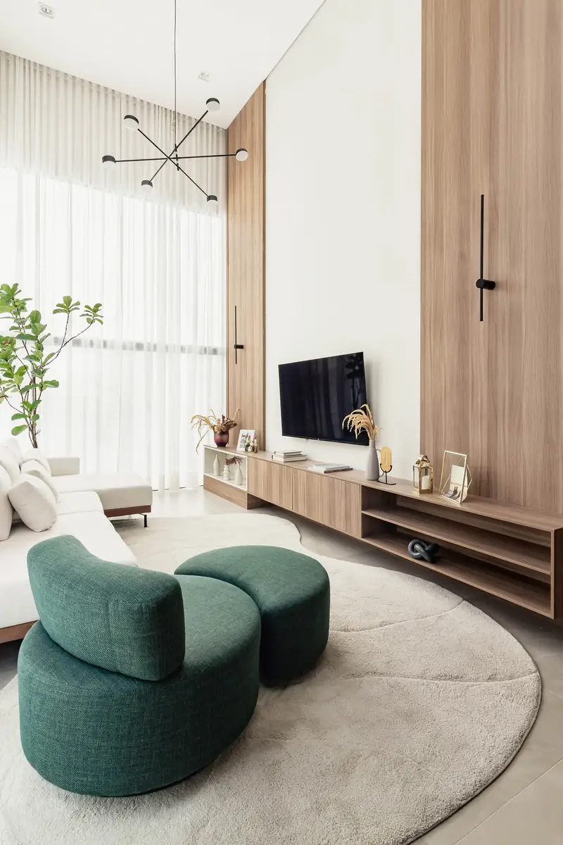 Living do apartamento decorado