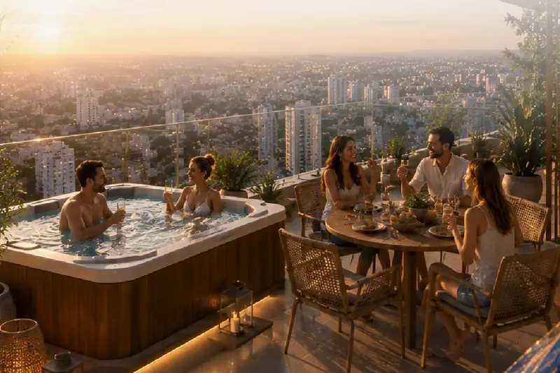 Casa de veraneio com SPA no rooftop (imagem conceitual)