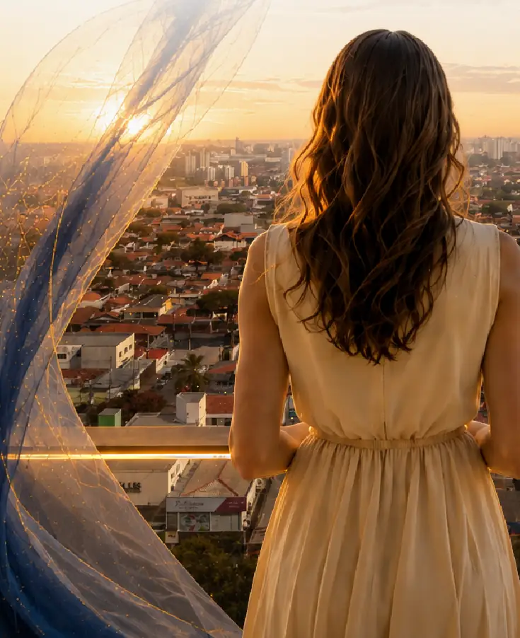 Rooftop com vista da cidade (imagem conceitual)